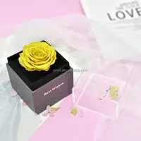 Großhandel 9 Stil Ewige Rose Blumen mit Geschenk box Gruß karte für immer Rose Neujahr Geschenke für Frauen
