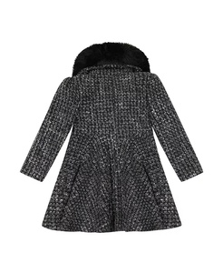 Cappotto da bambina a doppio petto completo rimovibile con collo in <span class=keywords><strong>pelliccia</strong></span> sintetica lavabile in fabbrica di Guangzhou - Product Image 3