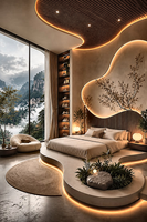 Villa d'hôtel au design moderne italien de luxe, architecture, rendu 3D, service de design d'intérieur avec mobilier