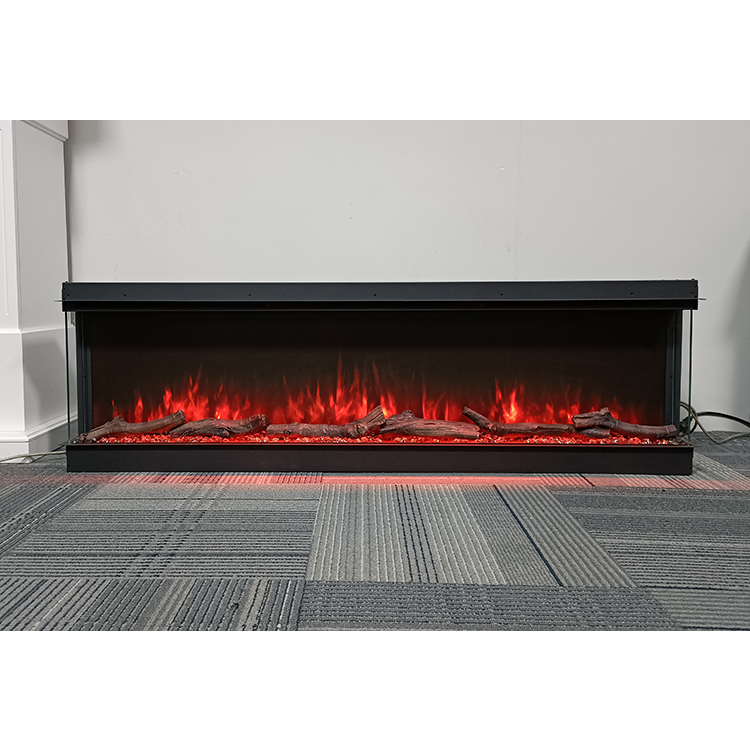 60 Inch Wall Electric Fireplace Heaters 1500w 3D Simulation LED Flame Lights Indoor Decorative 3 Sided Electric Fire Place