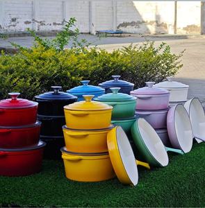 Ensemble de casseroles et poêles en <span class=keywords><strong>fonte</strong></span> <span class=keywords><strong>émaillée</strong></span>, matériau écologique et sain, ustensiles de cuisine en <span class=keywords><strong>fonte</strong></span> pour la cuisson à domicile - Product Image 3