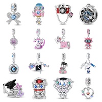 Exquis bijoux à bricoler soi-même accessoires blanc cuivre argent plaqué en forme de coeur pendentif perles voyage caméra mode enfants Zircon