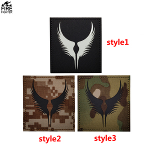 Patch d'ailes tactiques en nylon réfléchissant IR à double aile, motif <span class=keywords><strong>oiseau</strong></span> animal, à coudre sur les vestes et les épaules, DIY - Product Image 1