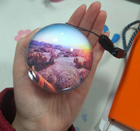Lecteur vidéo en boule de cristal 3D rechargeable en gros, 4 Go USB MP4, affichage numérique, cadeau personnalisé pour Noël, anniversaire, mariage