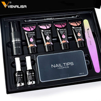 Kit Complet Gel Venalisa pour Extension Semi-Permanent, Set de Gel Poly Nails, Kit Gel UV et Kit Manucure Acrylique