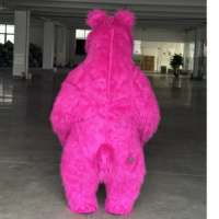Gonflable pour Masha Ours Animal Mascotte Costume Peluche Adulte Anime Cosplay Carnaval Saygo Rose Rouge Unisexe