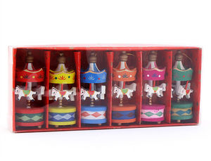 Venta al por mayor, 6 unidades, mini carrusel de madera, regalo de Navidad, navidad - Product Image 5