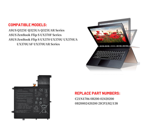 Batería de ordenador portátil C21N1706 para <span class=keywords><strong>Asus</strong></span> <span class=keywords><strong>ZenBook</strong></span> <span class=keywords><strong>Flip</strong></span> <span class=keywords><strong>S</strong></span> UX370UA UX370F Q325UA, 2, 2, 1, 2, 2, 2, 1, 2, 2, 1, 2, 2 - Product Image 5