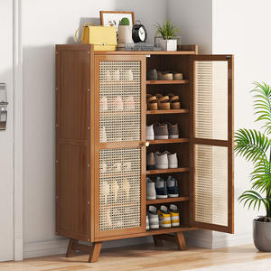 Armario para zapatos con puerta de cristal, estante de almacenamiento a prueba de polvo para entrada, uso doméstico, organizador de zapatos multifuncional para adultos y personas mayores - Product Image 2