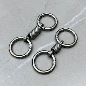 Werbeaktion abnehmbarer Schlüsselhohler federbelastet doppelschleife Metall-Schlüsselanhänger Öffnbare Schlüsselanhänger Craft-Tasche Gürtelschleife Zubehör