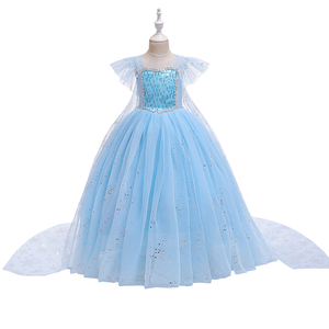 Nuovo Vestito da Principessa <span class=keywords><strong>Frozen</strong></span> per Bambine, Abito con Paillettes a Fiocco <span class=keywords><strong>di</strong></span> Neve, Fornito Direttamente dal Produttore - Product Image 1