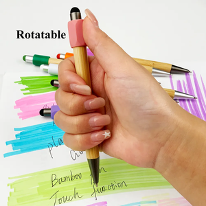 Stylo anti-stress à bille en <span class=keywords><strong>bambou</strong></span> écologique avec logo promotionnel, stylo fidget spinner, <span class=keywords><strong>encre</strong></span> noire 1,0 mm - Product Image 1