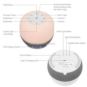 Nueva Máquina de Luz y Sonido Inteligente para Bebés, Luz Nocturna y Entrenador de Sueño, Despertador con Función de Tiempo para Levantarse y Sonido Blanco Relajante - Product Image 4
