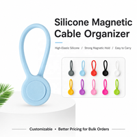Pengatur Kabel Magnetik, Pembungkus Kabel Silikon yang Dapat Digunakan Kembali dan Penggulung Earphone untuk Headphone, Kabel Pengisi Daya USB, Perjalanan, dan Meja