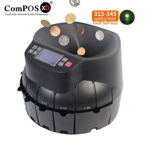 ComPOSxb Compteur et Trieur <span class=keywords><strong>de</strong></span> <span class=keywords><strong>Pièces</strong></span> <span class=keywords><strong>de</strong></span> Monnaie Automatique Haute Vitesse pour EURO et USD avec Écran LCD à Matrice <span class=keywords><strong>de</strong></span> Points et Détection <span class=keywords><strong>de</strong></span> Devises - Product Image 1