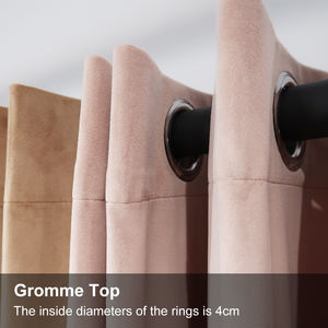 Rideaux en <span class=keywords><strong>velours</strong></span> bon marché occultant Rose sauvage <span class=keywords><strong>doublé</strong></span> de Halo à œillets poussiéreux Turquoise rideaux en <span class=keywords><strong>velours</strong></span> - Product Image 4