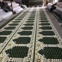 Tapis de prière musulman en polyester imprimé en 3D, jacquard, lavable, anti-décoloration, pour mosquée, hôtel, commande en gros