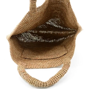 Bolso Tote de Paja Tejida con Patrón a Rayas, Asa Abierta, Estilo Bohemio, Bolso de Playa para Mujer, Uso Casual de Verano, Decoración con Pompones, Algodón - Product Image 3