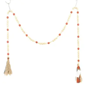 Wooden Beads Garland Customized Christmas Lanyard Ornament with Tassels