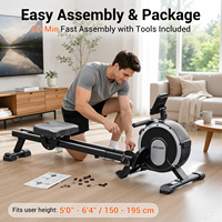 Máquina de Remo Magnética Plegable para Gimnasio en Casa, Máquina de Remo Interior con Integración de APP, Equipo de Fitness Compacto, Stock en EE. UU.