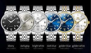 OLEVS 6723 scavato mani luminose Business in acciaio inox semplice quadrante romano meccanico da uomo orologio da polso automatico Movt orologi - Product Image 5