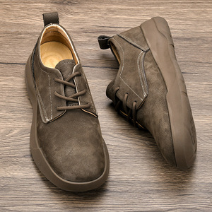 Chaussures bateau rétro en cuir pour hommes, bout rond, doublure en cuir véritable, semelle extérieure en caoutchouc, semelle intermédiaire en EVA, confort, style toutes saisons - Product Image 3