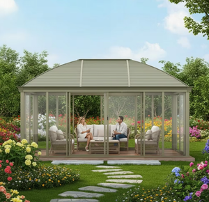 Gazebo de Aluminio <span class=keywords><strong>para</strong></span> Exteriores, Impermeable, 12x14, con Pantalla Extraíble, <span class=keywords><strong>para</strong></span> Jardín Residencial, Precio de Fábrica - Product Image 4