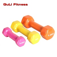 Haltères hexagonaux en fonte bon marché pour fitness, 3lb 5lb 8lb 10lb 12lb, ensemble d'haltères colorés pour la maison, poids à main durables en vinyle