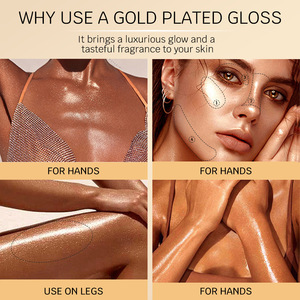 Huile Scintillante Dorée pour le Corps - Parfumée, Illumine et Nourrit la Peau, Contour du Corps 5 Teintes - Product Image 3