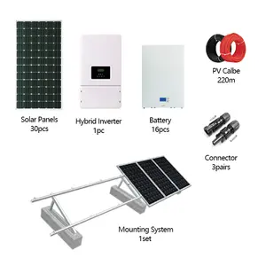 태양 장착 시스템 완전한 태양 에너지 시스템 상업 또는 가정용 10KW 하이브리드 태양 광 시스템