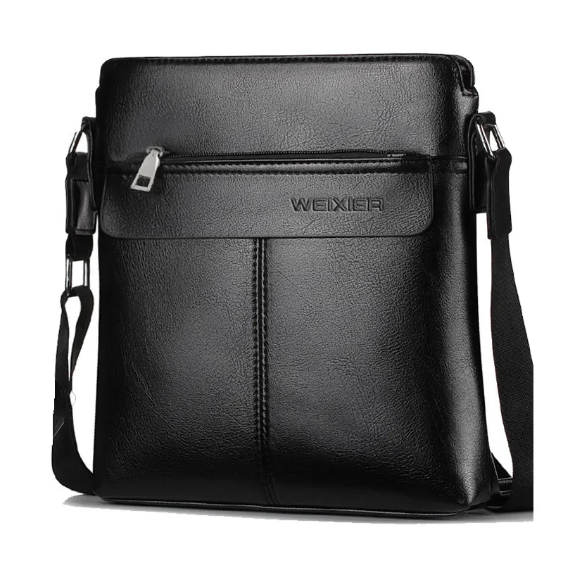 WEIXIER özel wmen Vintage yumuşak deri erkek erkekler için omuz çantaları postacı çantası iş evrak çantası üreticisi