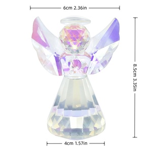 Statua di Angelo in Cristallo Fatta a Mano, Figurina in Vetro <span class=keywords><strong>con</strong></span> Stile Romantico per Decorazione Casa, Regalo di Nozze e per Donne - Product Image 2