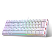 Clavier de jeu filaire OEM ODM 60 touches, 61 touches, RGB, contour blanc, rétroéclairé, ultra-compact, petit clavier de jeu pour PC/Mac, gamer, typiste