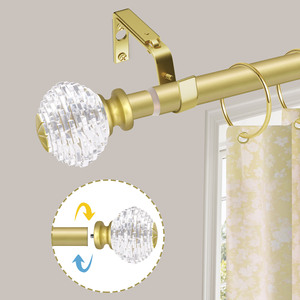 Set di Aste per Tende in Ferro Dorato Moderno e Minimalista, Stile Art Deco, Robuste e Decorative per la Casa - Product Image 5