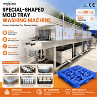 Machine de lavage industrielle à économie d'énergie pour paniers en plastique, équipement de nettoyage continu pour plateaux de circulation