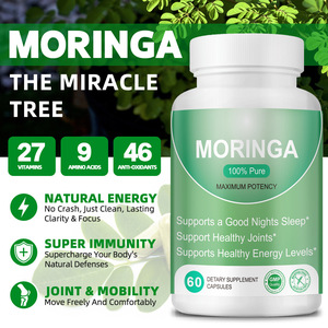 Capsules de feuilles de Moringa, complément alimentaire, santé et bien-être à base de plantes, stimulation énergétique, soutien immunitaire, sommeil, nootropiques, multivitamines - Product Image 2