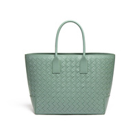 Sac fourre-tout en cuir PU tressé imperméable à deux anses, style français, grand sac de maman décontracté, sac mère-fille de niche