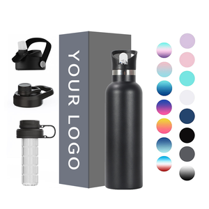 OEM/ODM RTS 500ml 750ml Bouteilles de bière noires en acier inoxydable avec couvercles et pailles noirs, styles Halloween - Product Image 1