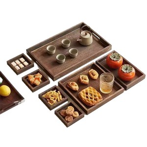 Paulownia Wood <b>Tea</b> <b>Tray</b> Set 7 Piece With Dividers For <b>Tea</b> Serving Hotel Living Room Use - Product Image 5