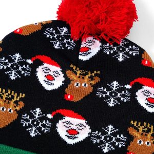 Bonnet tricoté unisexe épais et chaud pour l'hiver, motif renne et flocon de neige, idéal pour les fêtes de Noël, style décontracté - Product Image 5