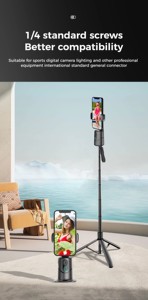 Estabilizador de cardán portátil con Control de gestos AI Trípode de seguimiento facial <span class=keywords><strong>Gimble</strong></span> de rotación 360 para teléfono Video Live Vlog Shooting - Product Image 6