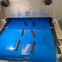 Petite machine d'enrobage au chocolat pour barres énergétiques et protéinées, avec tunnel de refroidissement de 3 m, pour la transformation des barres de céréales
