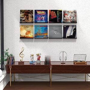 8 gói 12 inch đen Vinyl kỷ lục Wall Mount khung nổi Acrylic Vinyl kỷ lục chủ hiển thị Rack kỷ lục tường hiển thị - Product Image 5