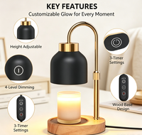 Lampe chauffe-bougie avec minuterie et variateur d'intensité, hauteur et luminosité réglables