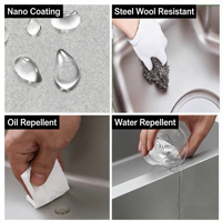 Revêtement Nano en PFPE Modifié au Silane pour l'Acier Inoxydable et le Verre |   Imperméabilisant eau/huile, anti-traces de doigts, anti-rouille