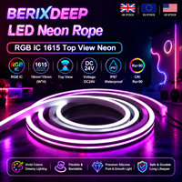 BERIXDEEP RGB IC Neon Rope 1615 Vue de dessus 24V Coloré IP67 Silicone LED Bande Numérique Adressable LED Neon Flex pour Salle de Jeu