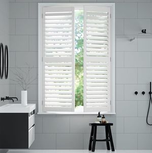חלון <span class=keywords><strong>pvc</strong></span> לבן מותאם אישית תריסי מטע עץ מודרני תריסים ממונעים - Product Image 6