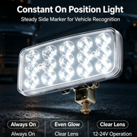 Nouvelle lampe LED 12V 24V à clignotement fixe et stroboscopique, feu de brouillard, feu de position latéral pour camion, clignotant, feu de dégagement, feu de signalisation de sécurité pour camion et remorque