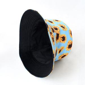 Wholesale Breathable Sun Protection Reversible Custom Printed Sunflower Fisherman <b>Bucket</b> <b>Hat</b> - Product Image 5