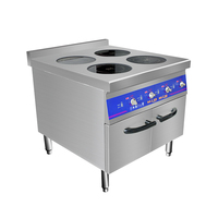 Équipement de cuisson professionnel multifonctionnel en acier inoxydable à quatre brûleurs, haute efficacité, facile à nettoyer